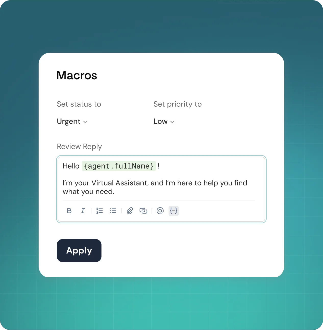 Quick-action macros